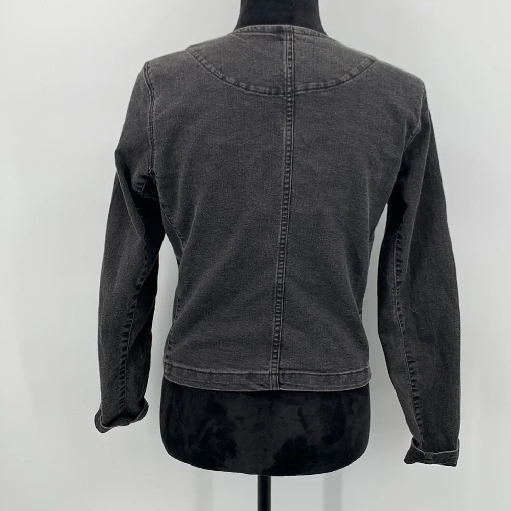 Levi’s Jacket Black denim size Medium Moto Vintage - Picture 5 of 7